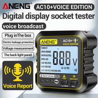 ANENG AC10+ Socket Tester Circuit Breaker Finders Voice Broadcast Voltage Tester US/EU plug Polarity Socket inspector tools