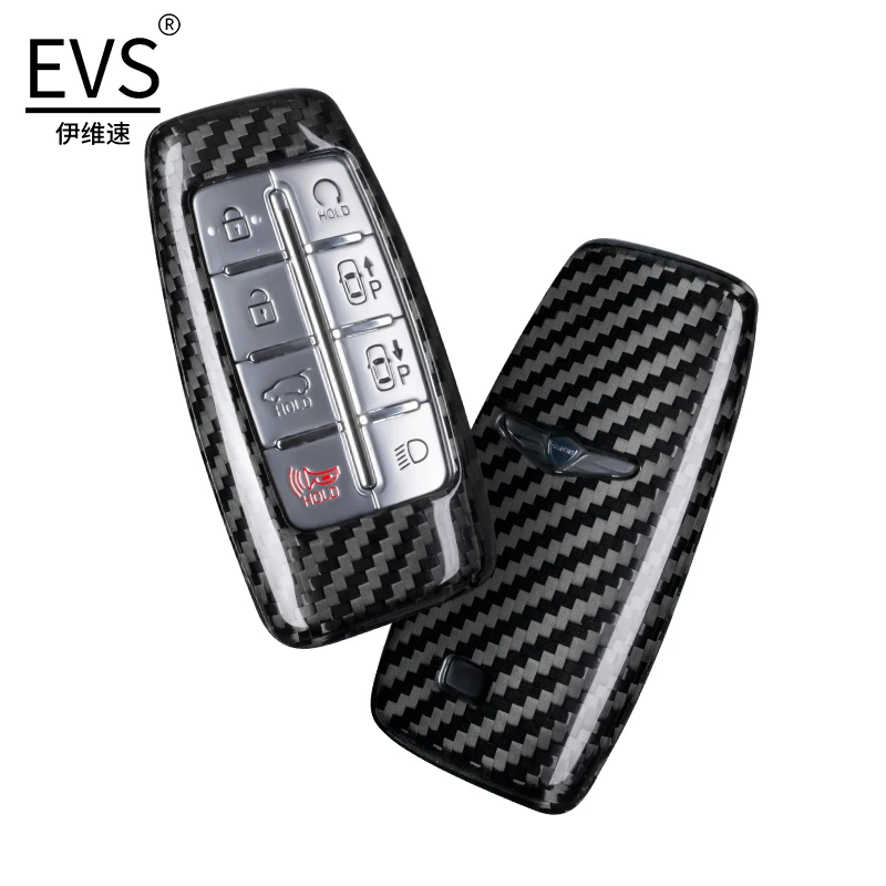 

Чехол для автомобильного ключа из углеродного волокна, совместимый с Genesis G70 G80 G90 GV70 GV80 GV90 Smart Remote Shell Auto