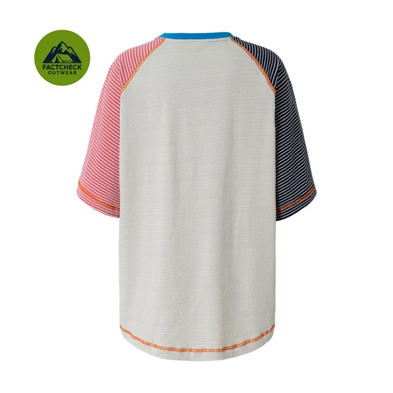 FACTCHECK High Quality EU US Size Two-tone striped raglan short sleevesTShirt