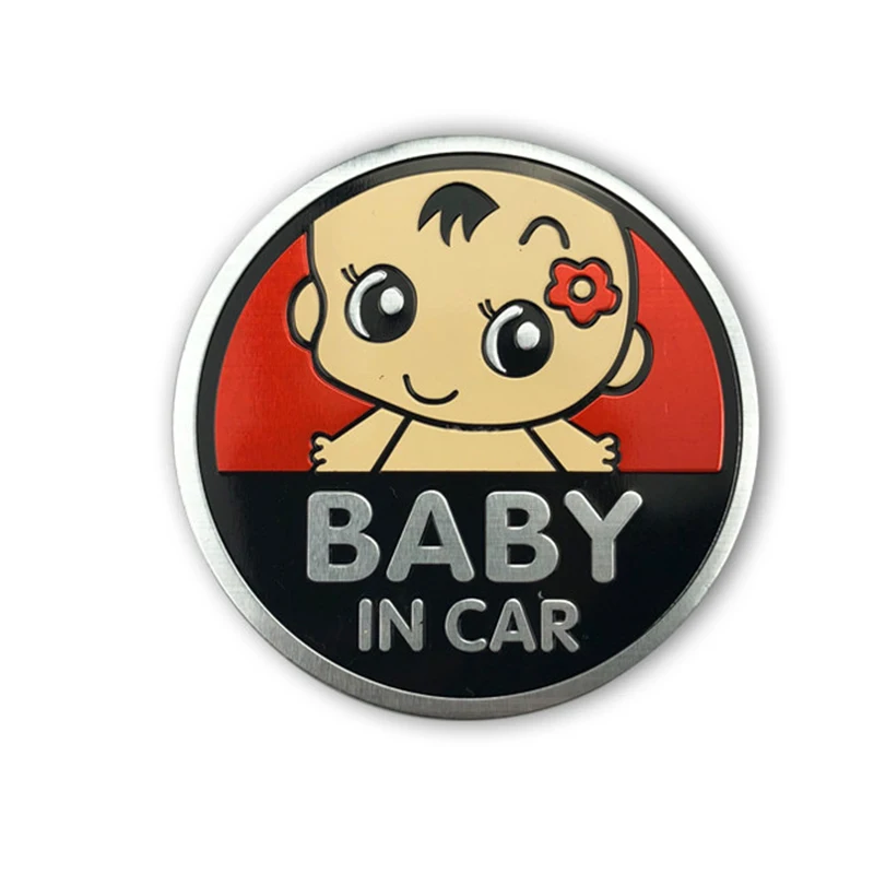 Baby in Car Sticker Baby on Board Car Aluminum Sticker for Nissan X-TRAIL Qashqai Skoda Octavia Fabia Renault Clio