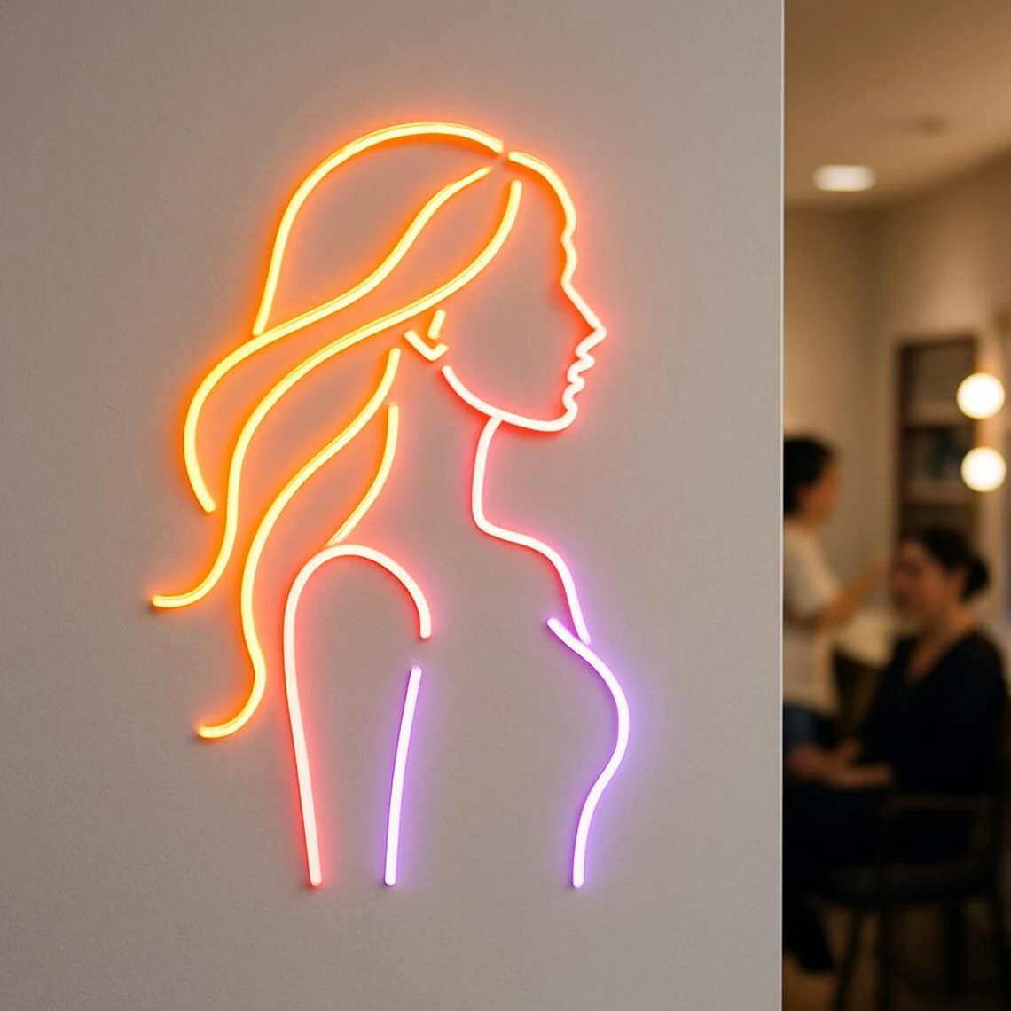 Frau mit Langen Haaren Neonschild Schönheitssalon-Schild Beauty-Studio Neon-Dekor Schlafzimmer Bar Kunstdekoration