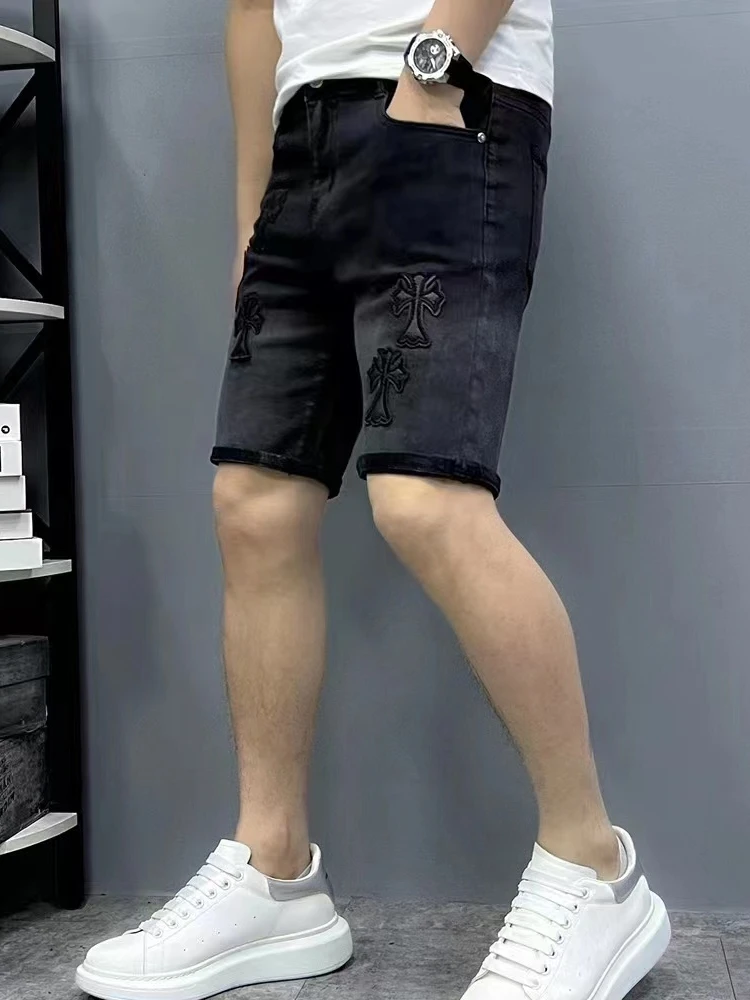 

Летние мужские джинсы: модные, эластичные, яркие, повседневные, облегающие, с пятью карманами, городской стиль