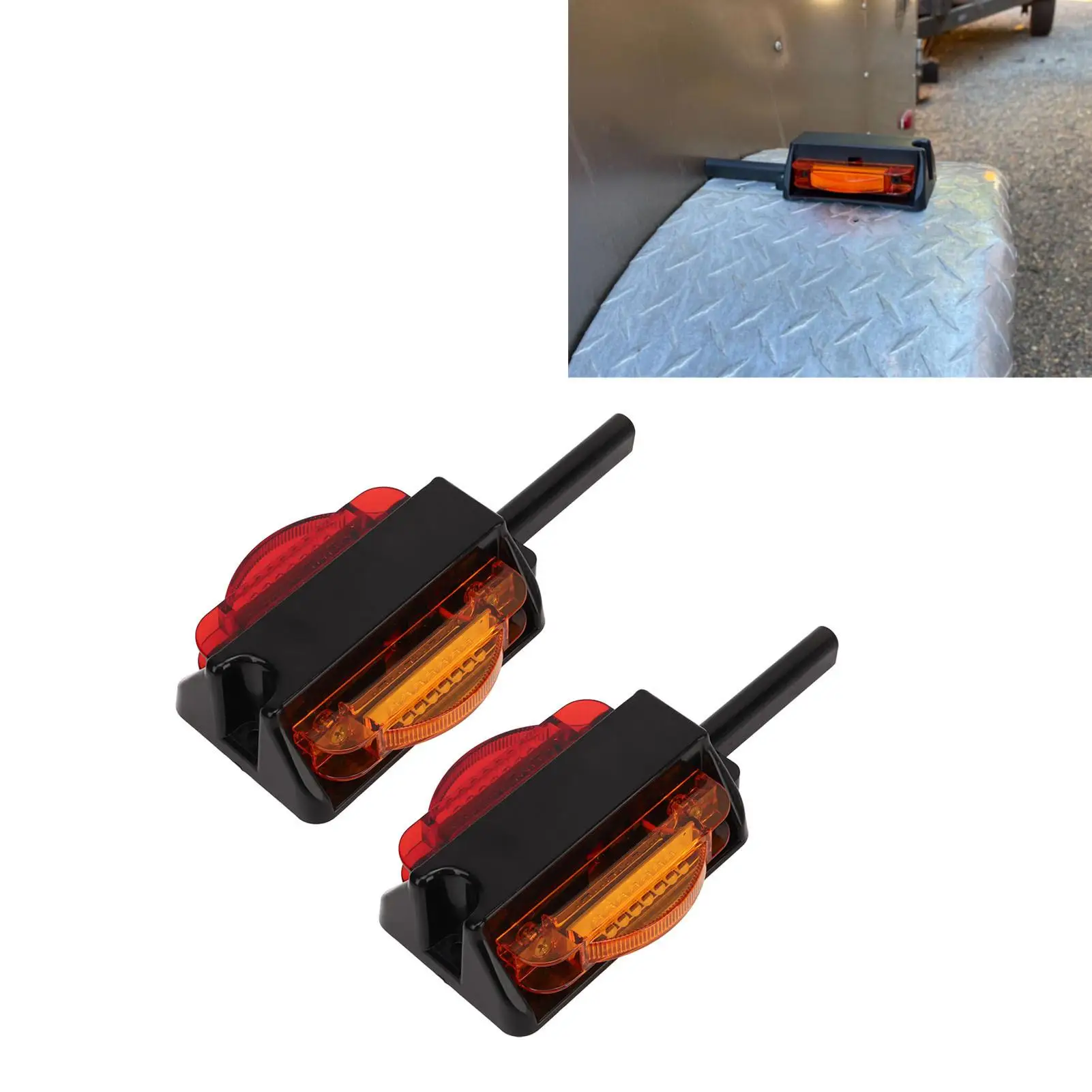 LED Side Marker Lights 1 Pair High Visibility Bright Light Wide Vision IP67 Waterproof Trailer LED Marker Lights 200mm Wire