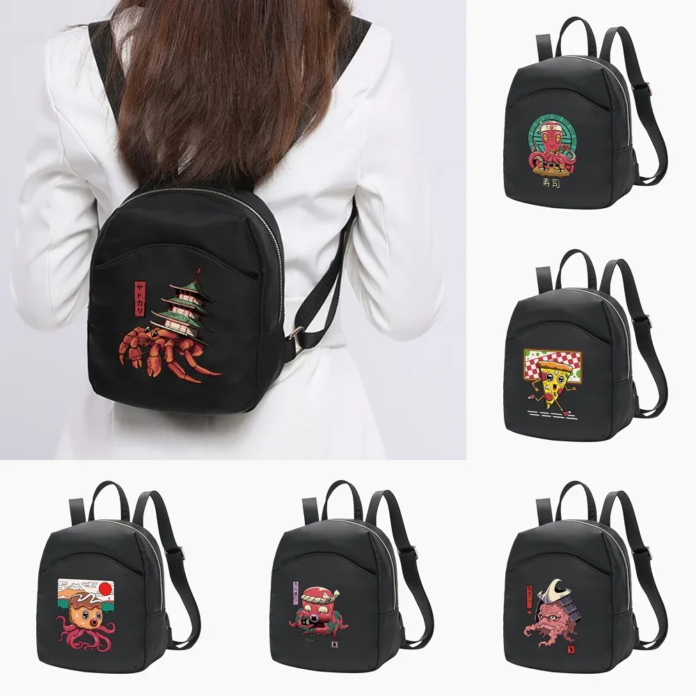 Women's Backpack Small Daypack Girl Casual Organizer Cute Monster Pattern Series 2024 Designer Korean Version Fashion Backpack