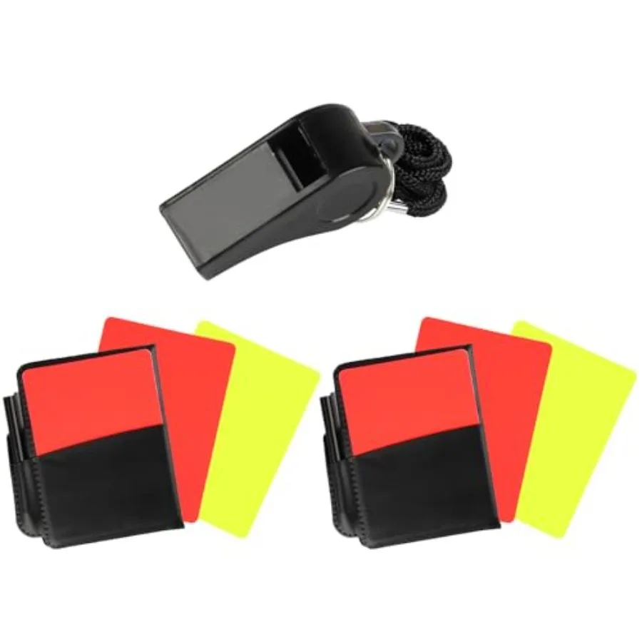 Soccer Referee Kit1 Soccer Referee Whistle with Lanyard 2 Soccer Referee Card Set Red and Yellow Cards for Soccer and Loud Cris
