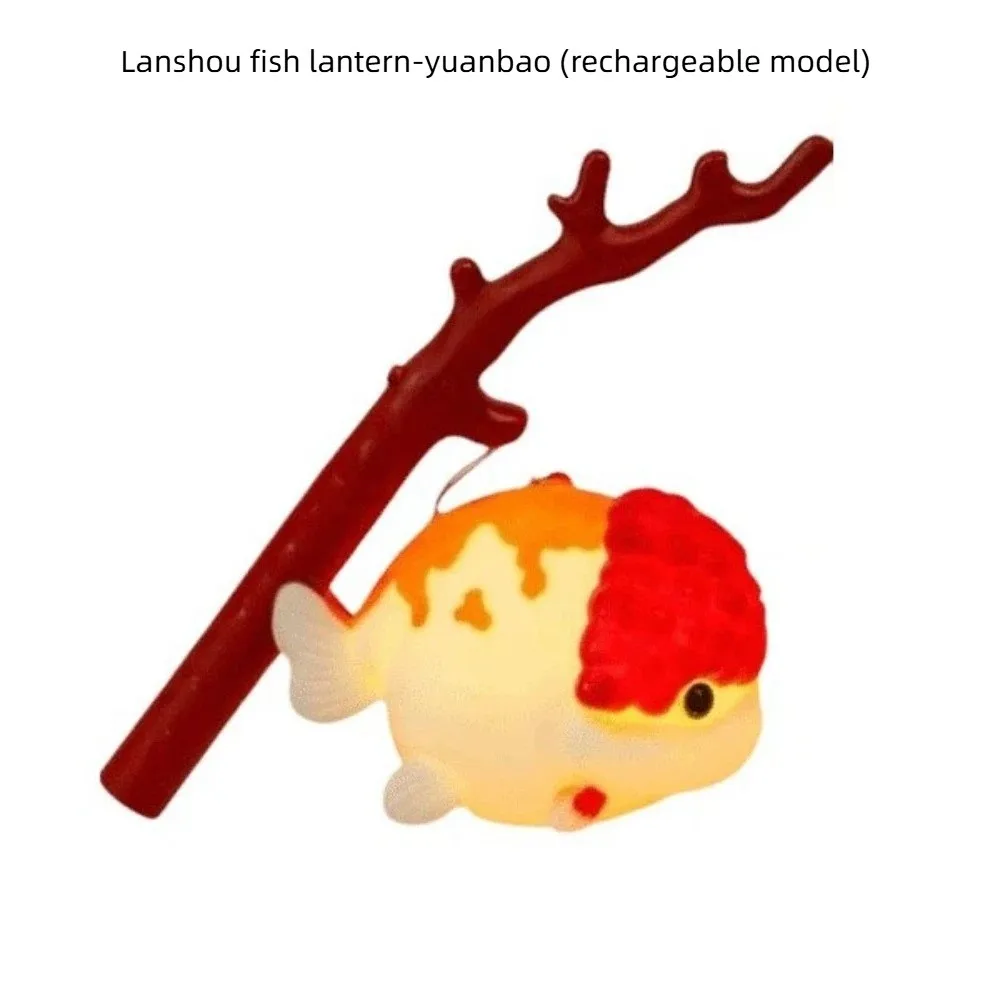 

Антикварный креативный светящийся ручной фонарь в старинном стиле, золотой фонарь с рыбками Кои, светящийся традиционный фонарь Кои для детей