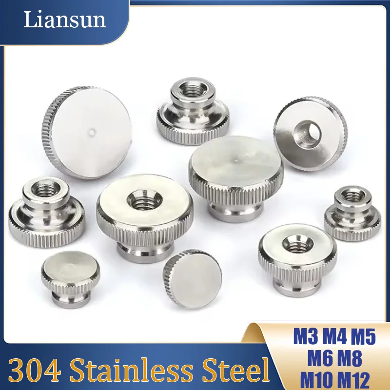 304 Stainless Steel High Head Knurled Thumb Thumb Nut M3 M4 M5 M6 M8 M10 M12 Through Hole/Blind Hole Advertising Decorative Nail