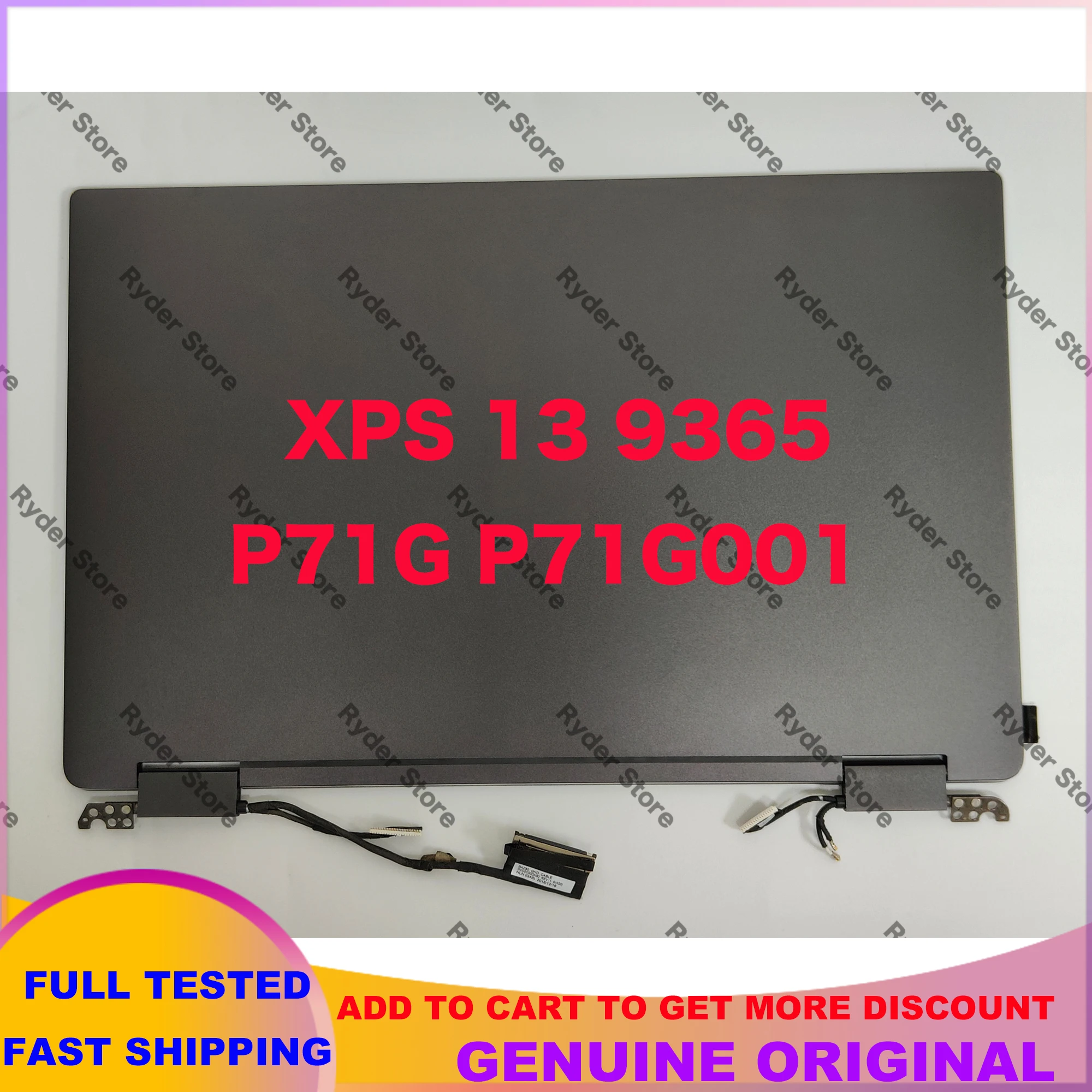 

13,3-дюймовый ЖК-дисплей FHD QHD + для ноутбука с сенсорным экраном и дигитайзером в сборе NPF60 7W2X9 для Dell XPS 13 9365 P71G P71G001