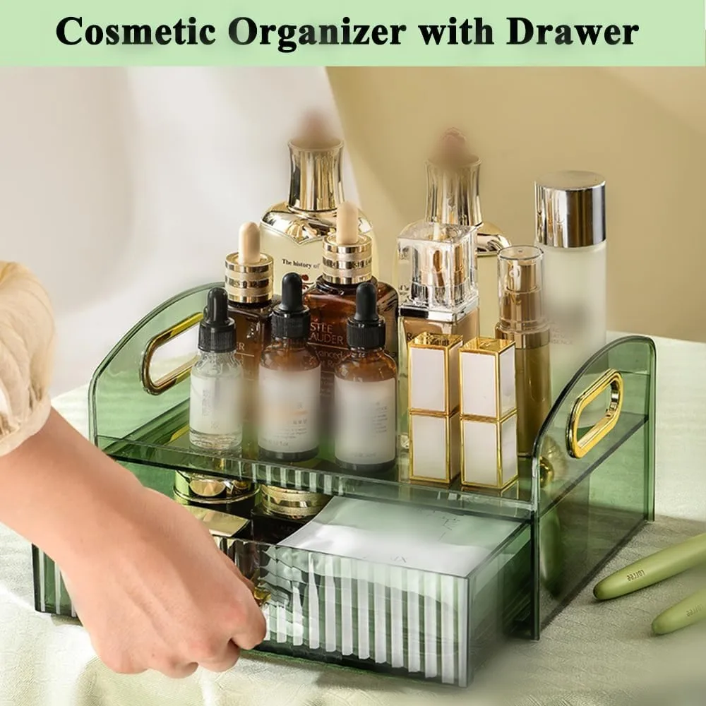 Makeup Organizer Countertop With Drawers Vanity Clear Desktop Storage Box Cosmetic Display Cases for Perfumes Lipsticks Bathroom