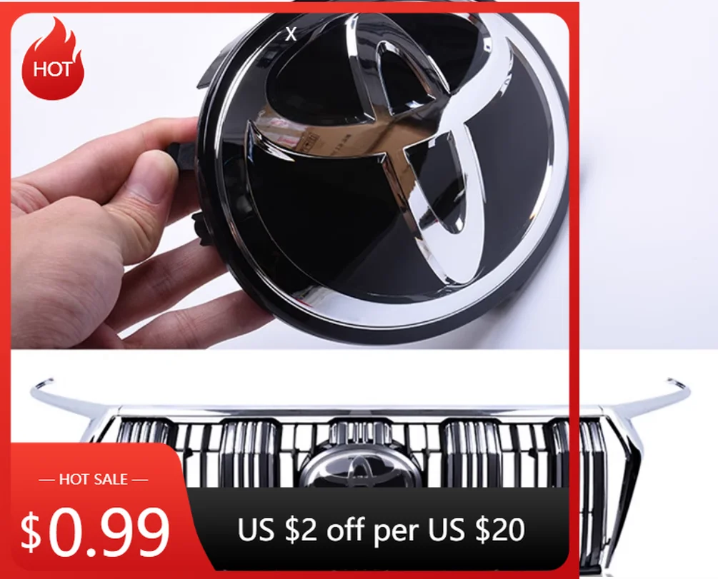 Для Toyota 2026 Горячие колпаки ступицы 1 шт. для комплекта 3D Crystal Emblem для Toyota Prado Land Cruiser LC200 спереди и сзади