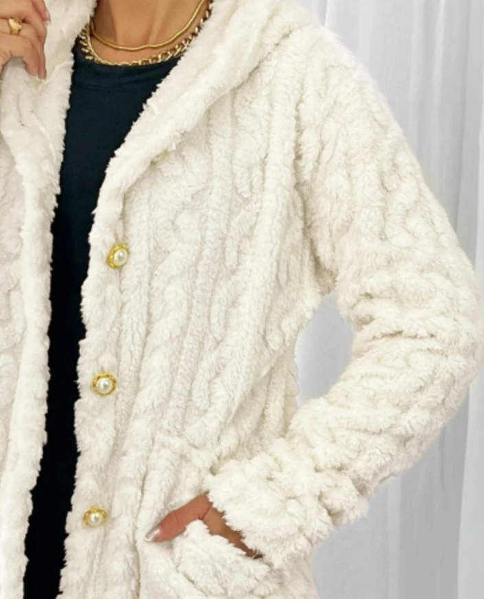 Bottone con Texture cablata moda autunno donna appena rilasciato davanti, Design tascabile con cappuccio Casual a maniche lunghe, cappotto di vendita caldo