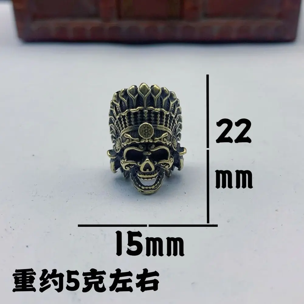 عدد وأدوات القبلية الأفريقية زعيم النحاس EDC الهيكل العظمي قلادة النحاس دليل النحاس تاج الجمجمة الخرز الإبداعية تاج اليد سلسلة