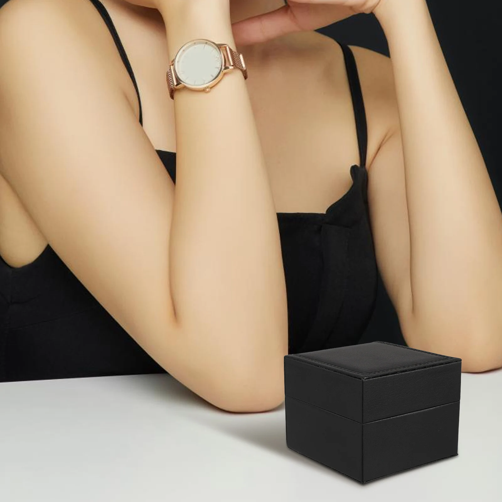 

Watch Box Mens Jewelry Organizer Portable Case Accessories for Women Pu Display