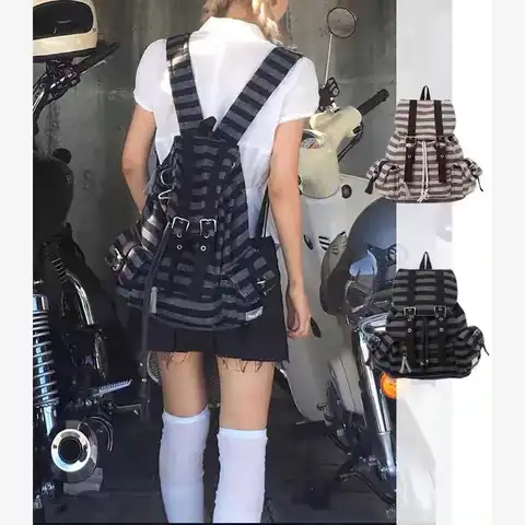 대용량 백팩 소프트 소재 캐주얼 대학 교육 대용량 학생 스트라이프 캐주얼 교육 대용량 학생 백팩 배낭 백팩 Best5