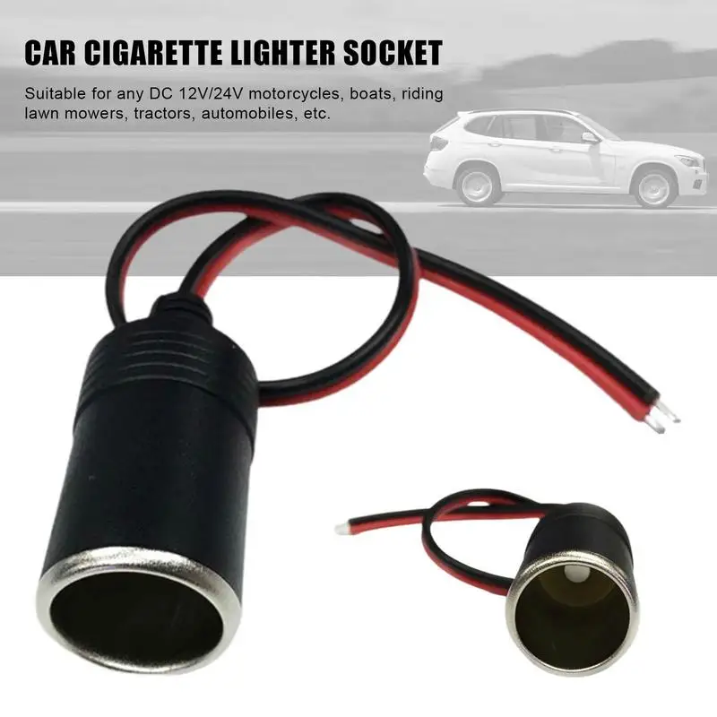 12v 10A Car Mounted Cigarette Lighters Charger With Cable Female/Male Socket Plug Connector Adapter Univers-al