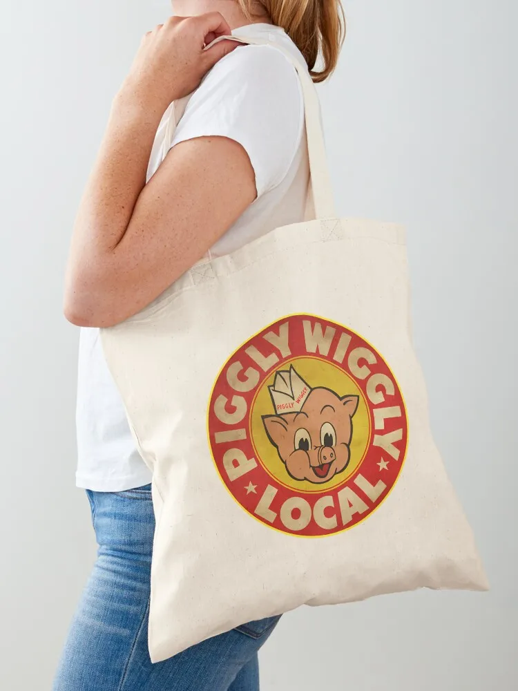 Piggly Wiggly Local Yellow Style Tote Bag Canvas shoulder bag Women's tote bag shopping cart bags tote women