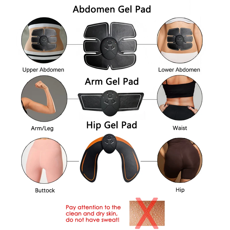 Electric Muscle Massager Abdomen Buttocks Arm Leg Neck Hips Waist Trainer For Men Women Home Office Muscle Fitness Equipment