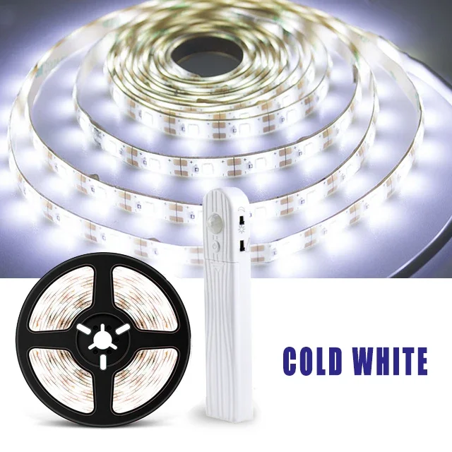 DC5V LED Strip PIR Motion Sensor Induction LED Night Light Waterproof Battery Kitchen Cabinet Under Bed Lamp Tape For Room