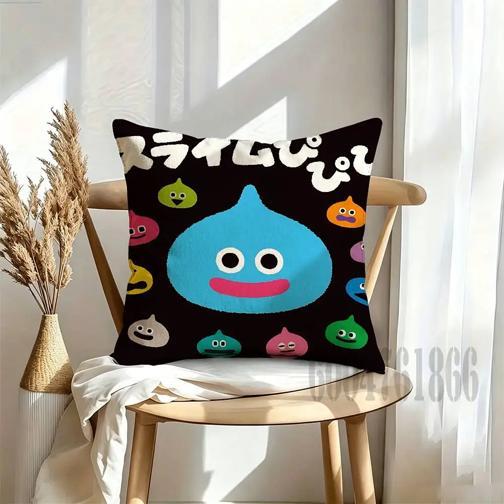 D-Dragon Quest Slime Pillow Cover Home Decor Art Design Decor Pillowcase Cushion Cover for Bed Sofa Living Room, Indoor Outdoor