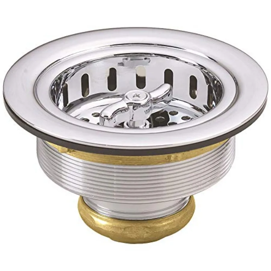 

A213-26 3-1/2" Wing Nut Twist Style Large Kitchen Sink Basket Strainer