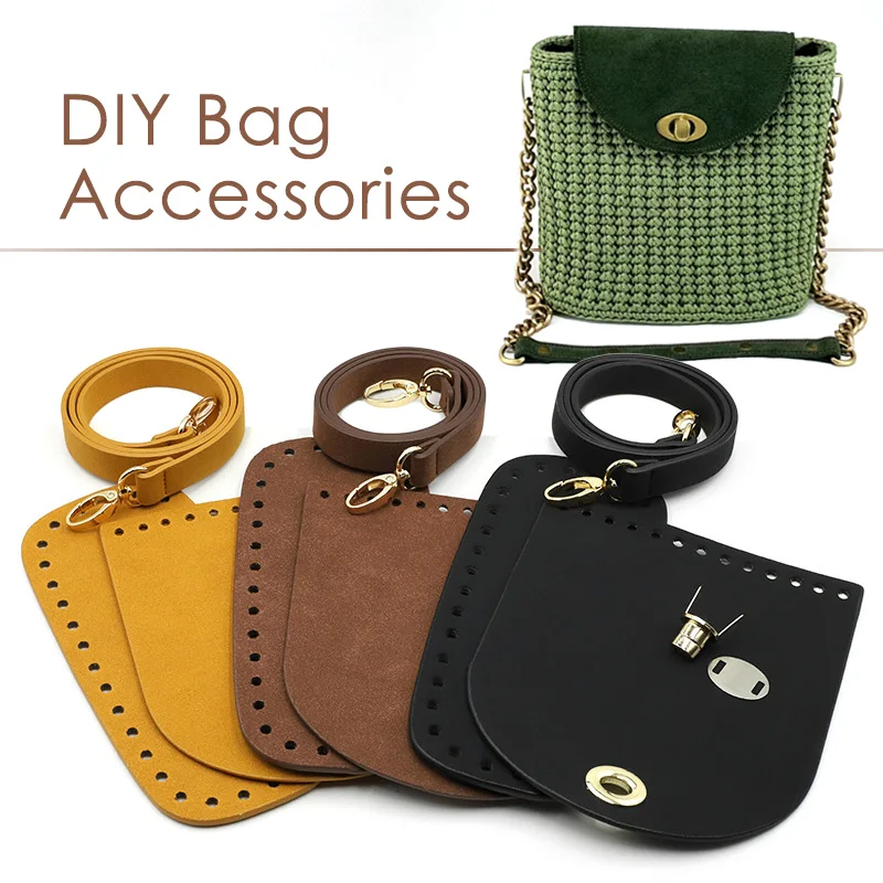 

1 Set Handmade Handbag Bag Set Leather Bag Bottoms With Hardware DIY Package Backpack Accessories HandBag Shloulder Straps