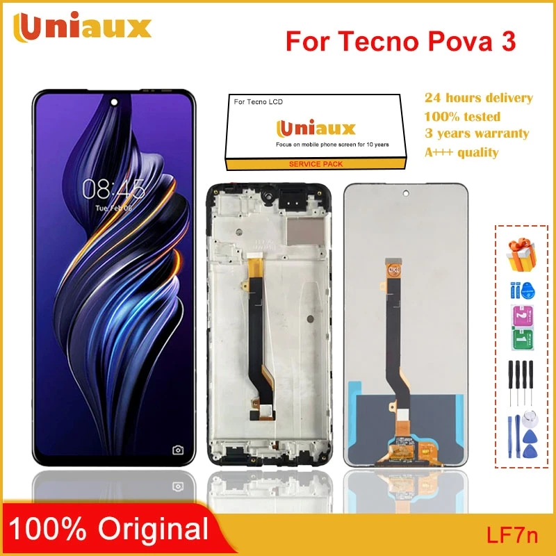 

6.9" Original New For Tecno Pova 3 LF7n LCD Display Touch Screen Digitizer Assembly For Tecno Pova3 LCD Repair Replacement Parts