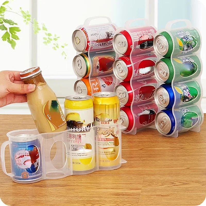 Beer Soda Drink Can Storage Box, Kitchen Fridge Drinks Bottle Holder, Fridges Refrigerator Organizer, Rack Shelf, Household