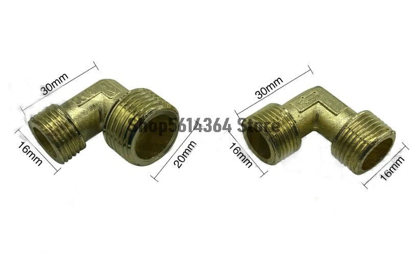 Gold Tone 90 Degree Male Elbow Connector for Air Compressor