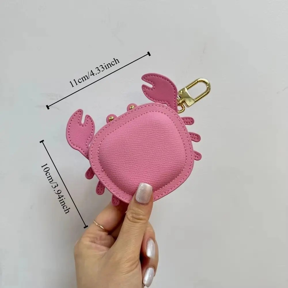 محفظة صغيرة الكرتون كراب محفظة نسائية للعملات المعدنية المفاتيح سستة لطيف كراب بولي Leather قلادة جلدية محفظة صغيرة على ظهره شماعات سماعة حقيبة الإناث