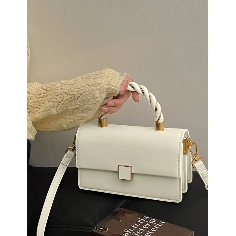 Original Niche Handbags Women Trendy Spring Shoulder Bags Twist Design Small Square Crossbody Bags 3618