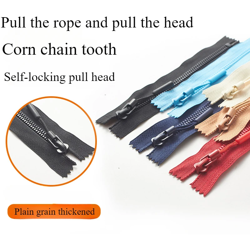 10pcs 5#15cm-25cm Resin zipper closed tail garment Pocket Bag Handbag cushion multi-color closed short zipper