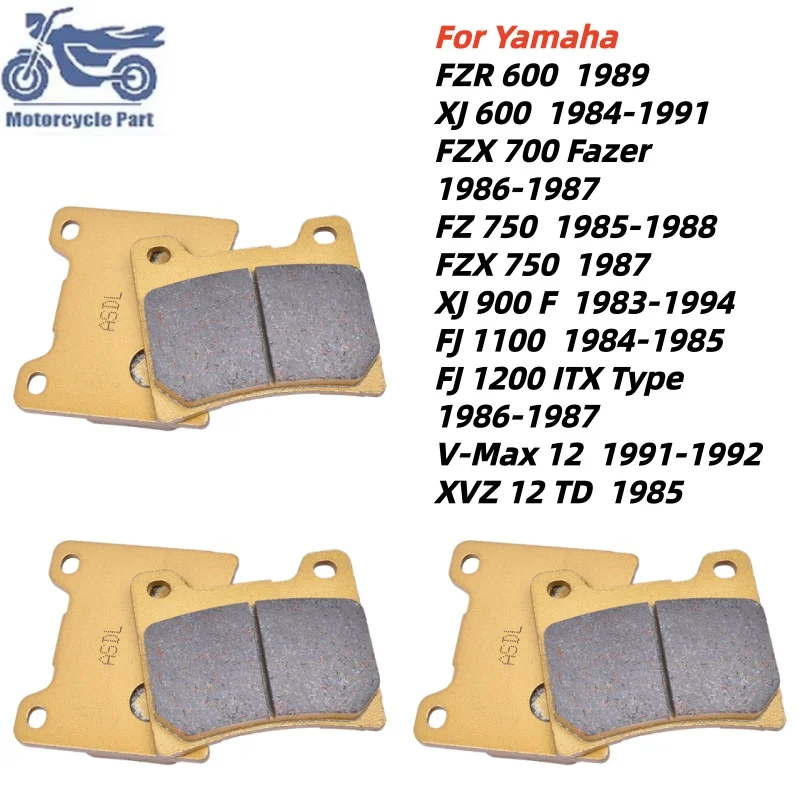 Front Rear Brake Pads Kit For Yamaha FZR XJ 600 900 FZ FZX 700 750 FJ 1100 1200 V-Max XVZ 12 FZR600 XJ600 FZX700 FZ750 FZX750
