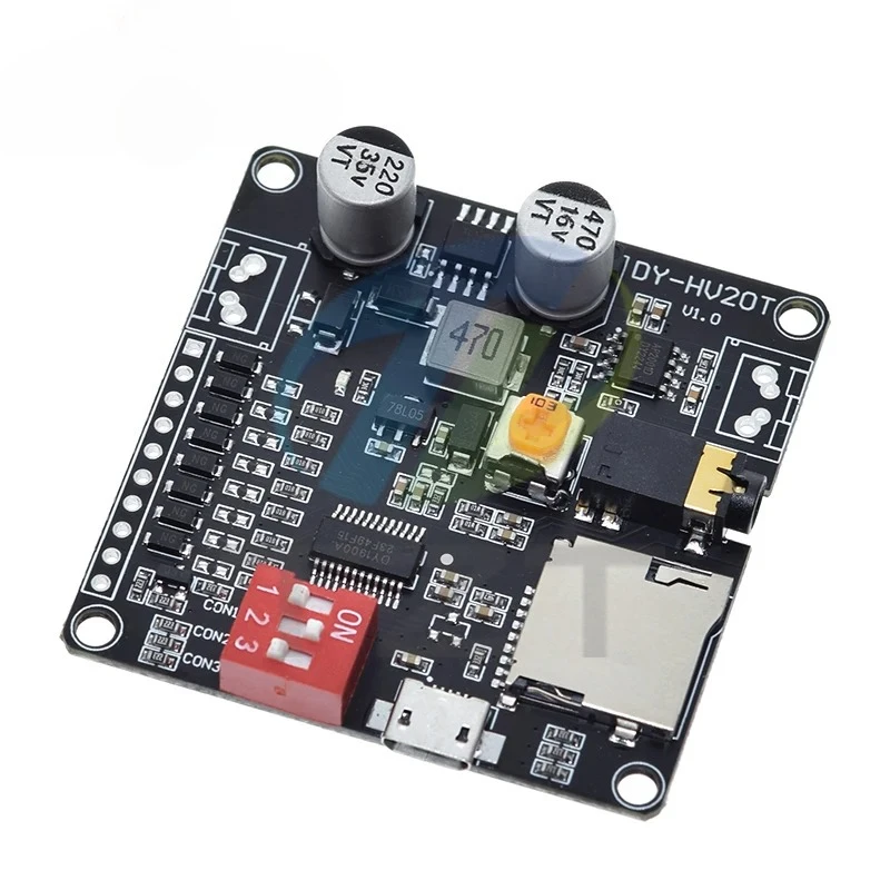 1/2/5pcs DY-HV20T 12V/24V power supply10W/20W Voice playback module supporting Micro SD card MP3 music player for Arduino