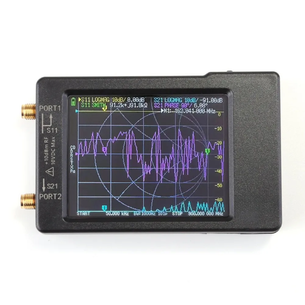 Handheld Vector Network Analyzer 2 8 inch for Antenna and RF Signal Testing 50kHz 900MHz with For MicroSD Storage