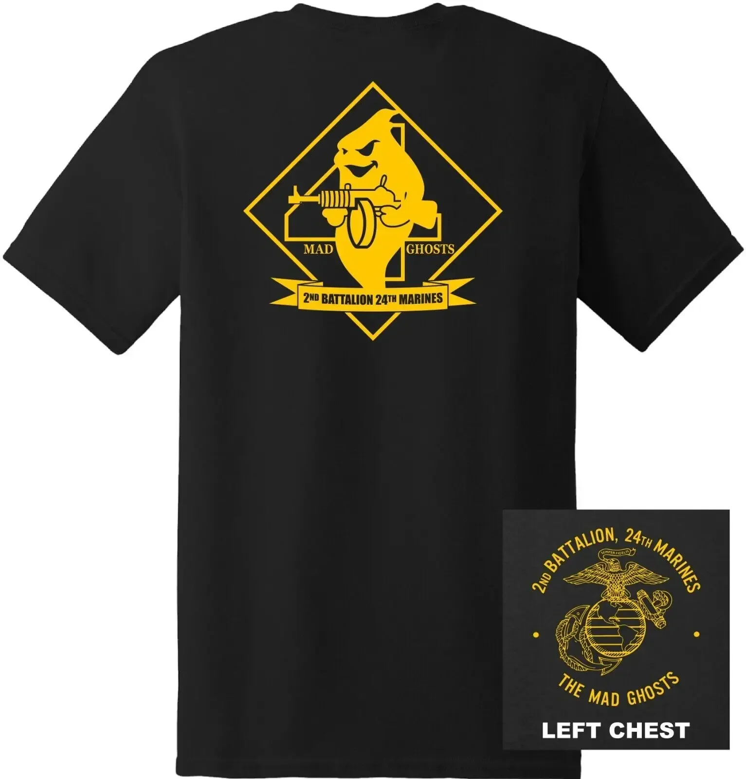 

US Marine Corps 2nd Battalion 24th Marines Regiment T-Shirt New 100% Cotton O-Neck Short Sleeve Summer Casual Mens T-shirt