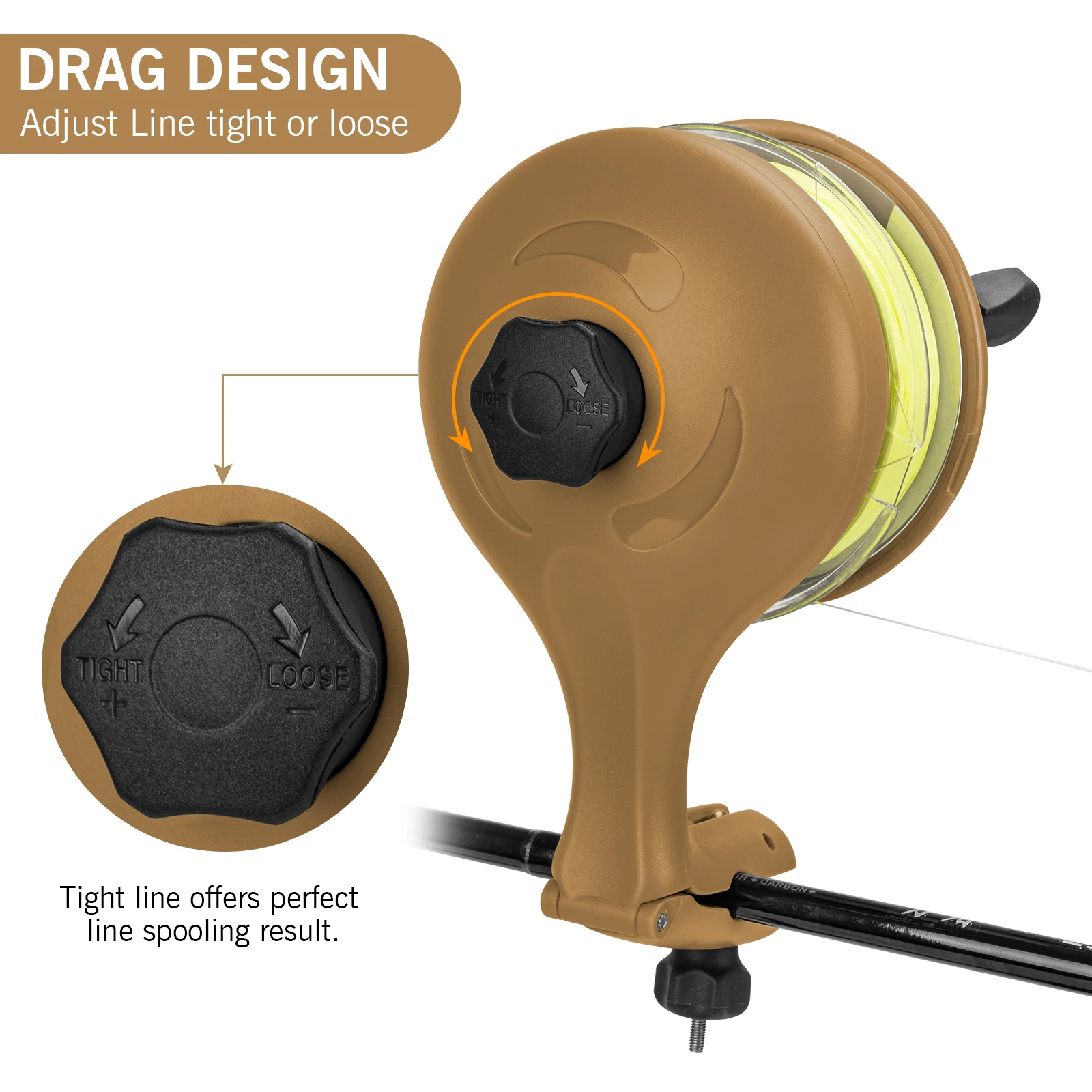 Bobinadora de sedal portátil ABS para carrete giratorio y baitcast - imagen 3