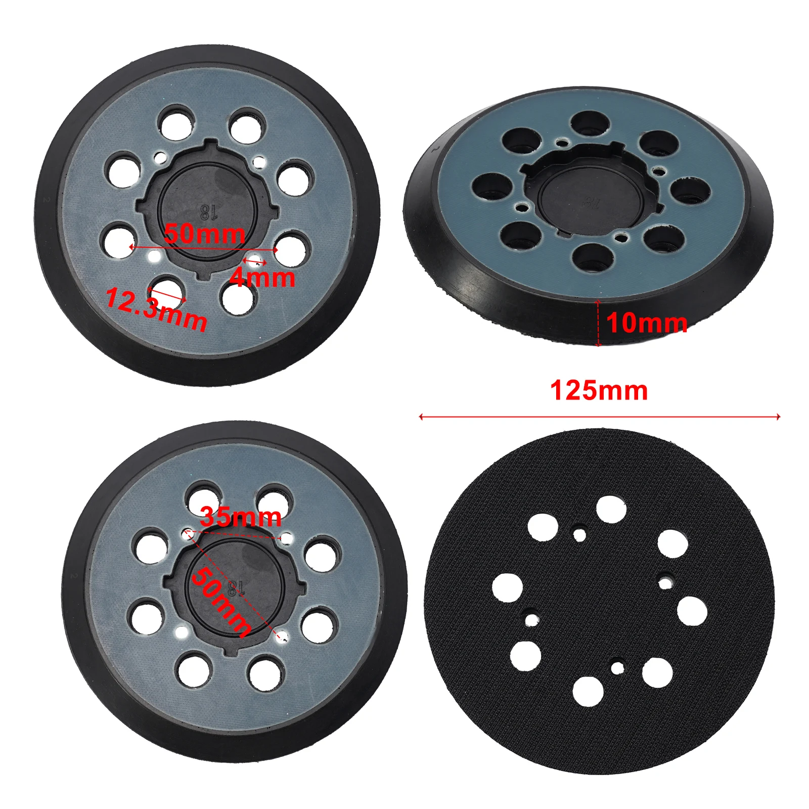 5-個のサンダーバッキングパッド-5-インチ-8-粉塵収集穴-dwe6423-6423k-dwe6421-6421k-dcw210b-ランダムオービタルサンダーツールパーツ用