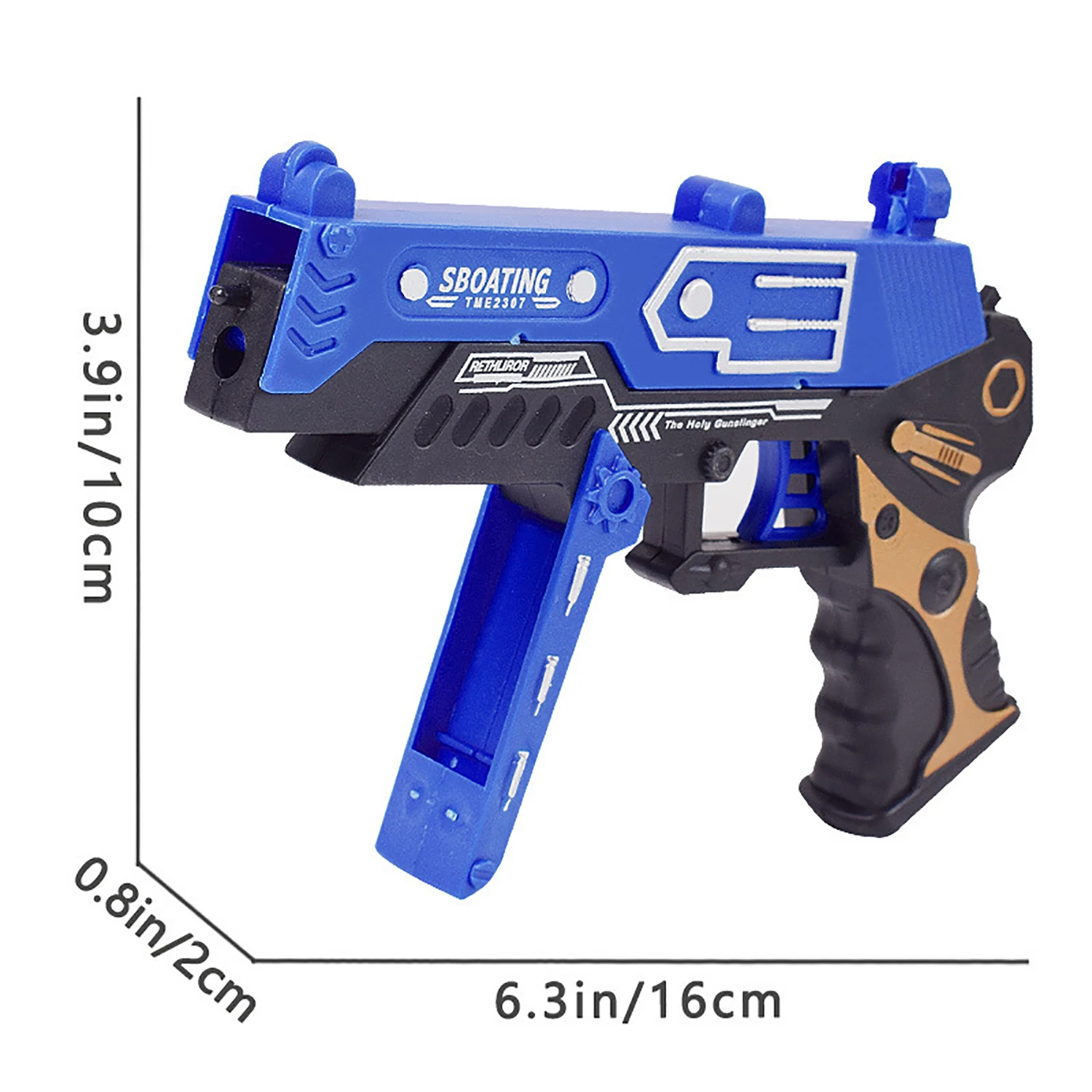 Foldable rubber band gun launcher, continuous firing, children's battle soft ammunition toy with 60pcs rubber bands as a gift