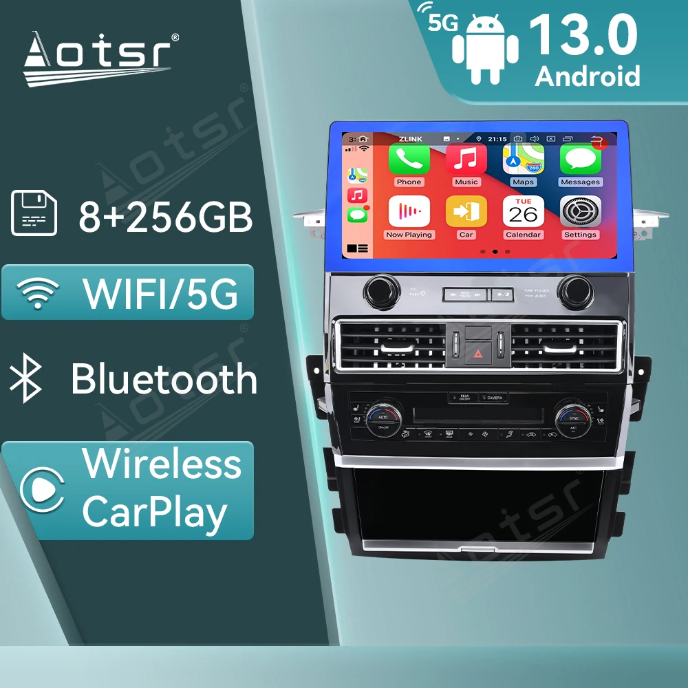 13.3 Inch Car Radio Android 13 For Nissan Patrol Y62 Amanda 2010-2021 Stereo Multimedia Player GPS Navigation CarPlay Head Unit