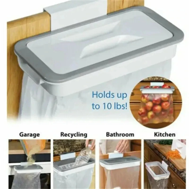 Trash Garbage Hanging Bag Hanger Durable Rubbish Holder Kitchen Support Cabinet Stand Trash Rack Storage Hanger Organizer