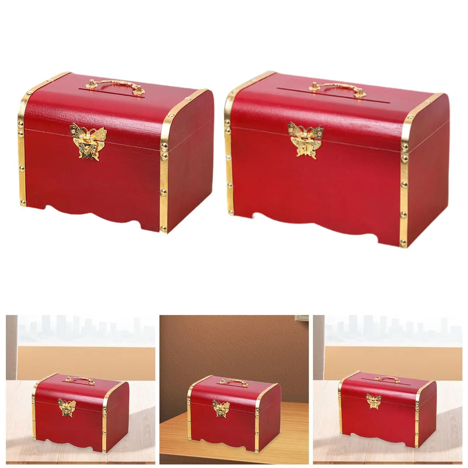 Treasure Chest Savings Box with Lock for Kids Birthday Gifts Home Decor