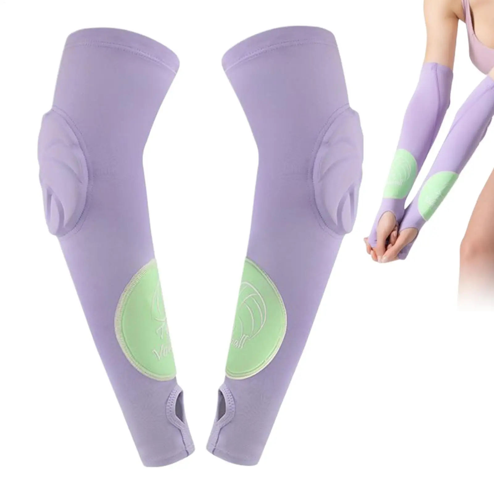 

Волейбольные рукава для девочек-подростков, состоящие из 2 предметов, рукава для предплечья, защита для рук с защитными подушечками и отверстием для большого пальца