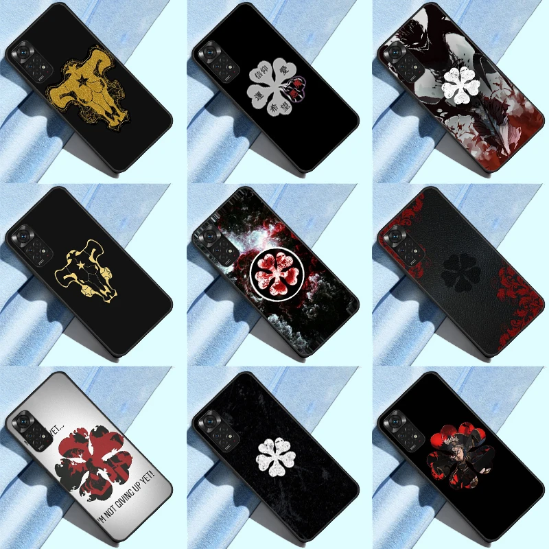 Anime Black Clover Logo Phone Case For Xiaomi Redmi Note 11 10 9 Pro Note 10A 10C 10S 9S 8T 9A 9T 9C 7 Soft Cover