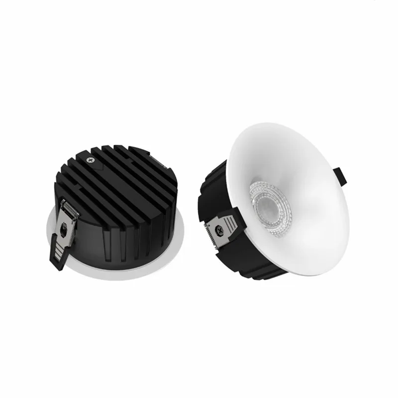 

New type LED downlight with curved surface, anti-glare COB, for home use, ceiling lamp, black and white 110V/220V 10W12W15W18W