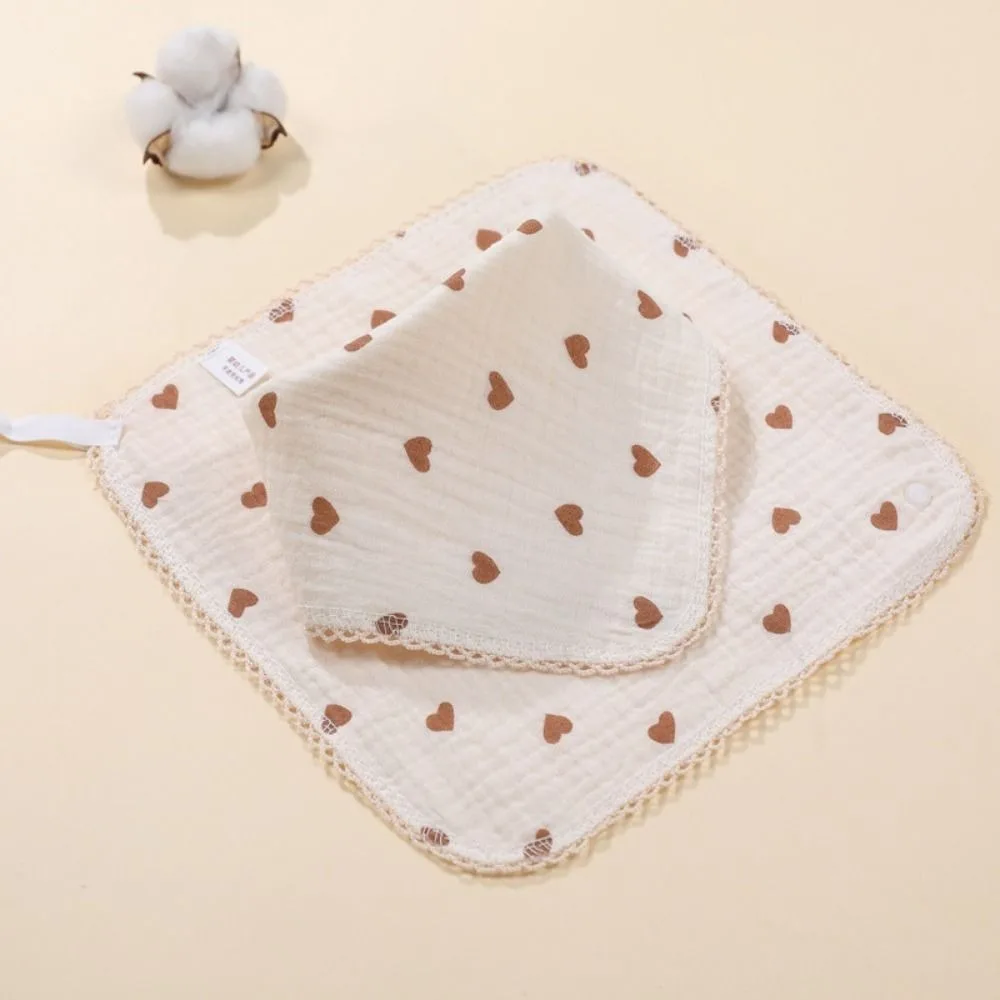 

New Cotton Feeding Drool Bibs Soft Snap Button Baby Cloth Baby Bibs Newborn