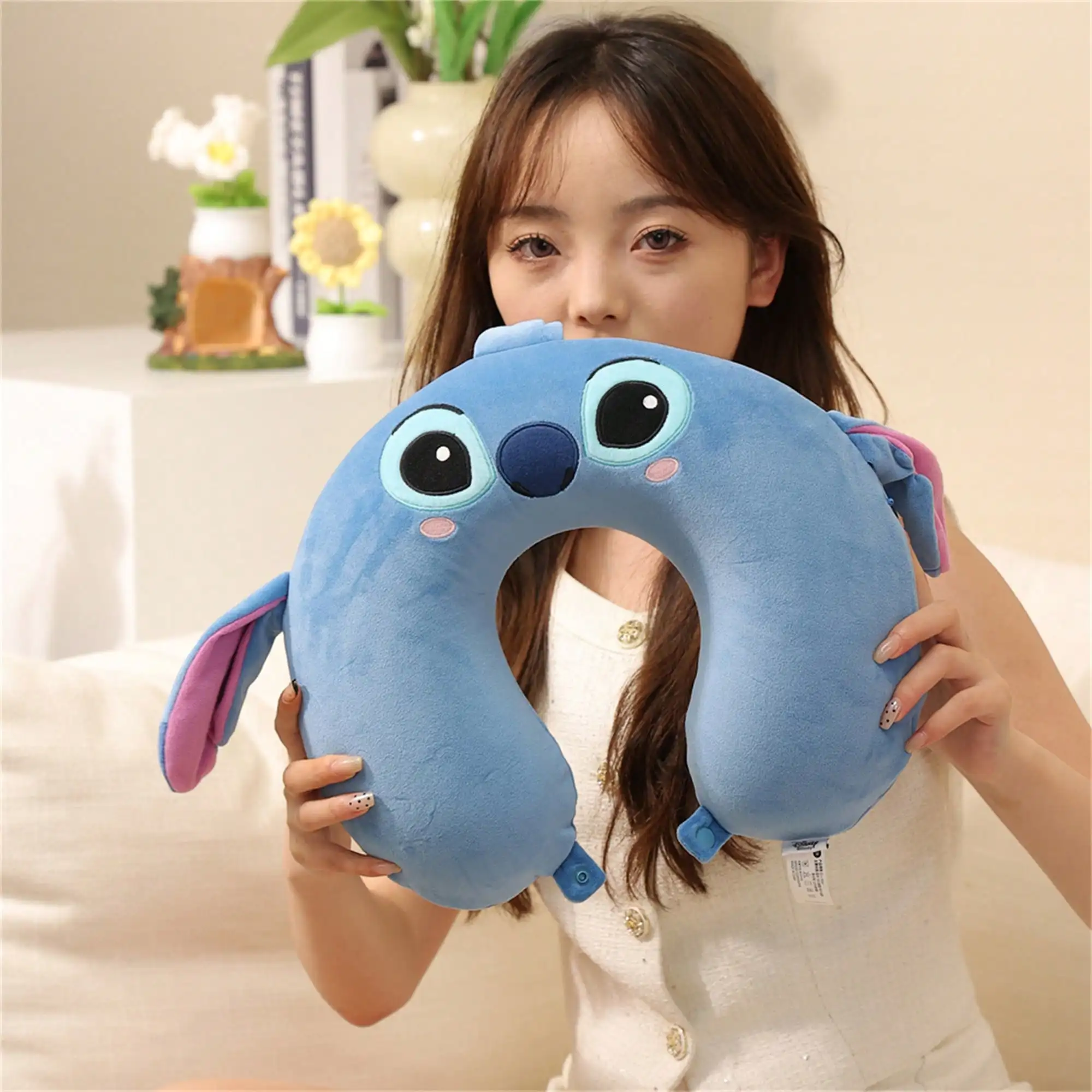 

Disney Lilo & Stitch U-Shaped Pillow Cute Cartoon Alien Office Napping Pillow Stitch Travel Plane Car Neck Pillow Party Gifts