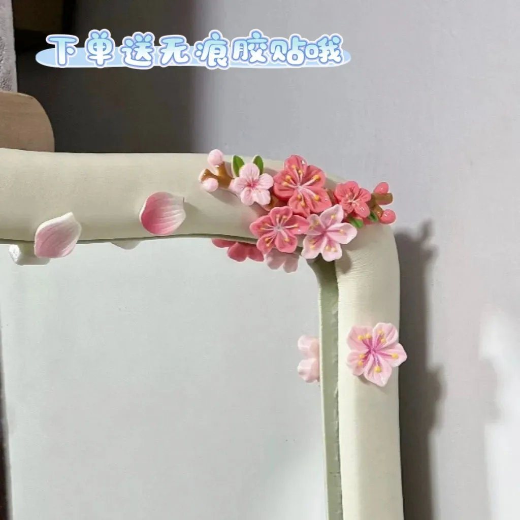Peach Blossom Car Decal DIY 3D Sticker for Electric Vehicles Motorcycle Accessories Flower Ornaments Small Decorations view 5