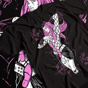 Unisex Heavy Cotton Tee Neon Silhouette - Unisex Shirt for Anime Loversadventure