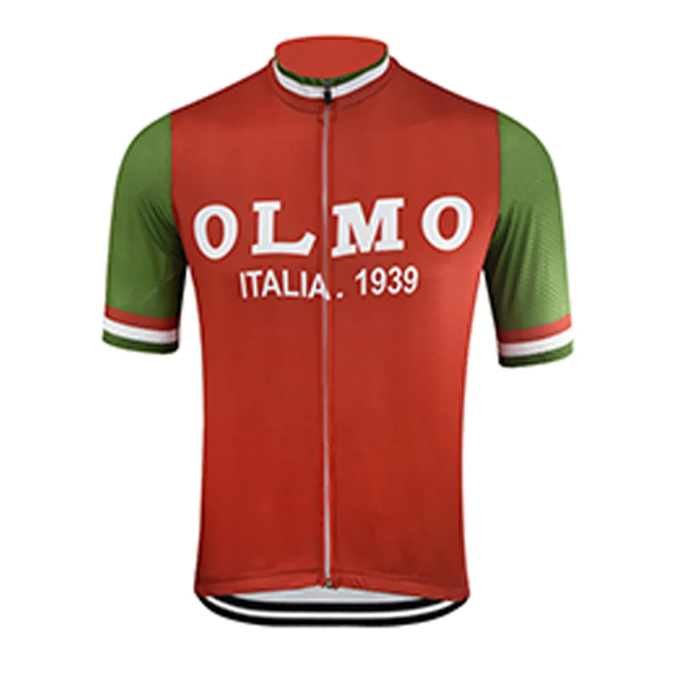 OLMO Retro koszulka kolarska męska z krótkim rękawem VillageCycling odzież rowerowa odzież rowerowa koszulka ubrania do jazdy rowerem Salvarani