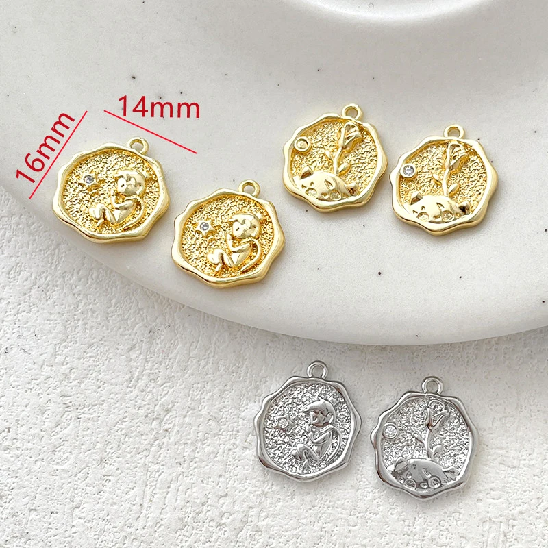 3 Pieces  Brass Plated with 18K Gold  Portrait Pendant  DIY Creating Fashion Jewelry Discovering Necklace Bracelet Accessories